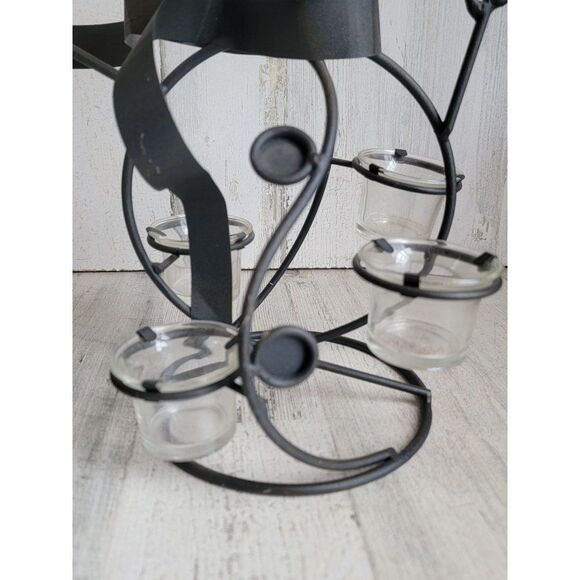 Metal abstract snowman tealight candle holder figure xmas - Picture 5 of 11